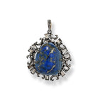 Natural Lapis & Diamond Pendant