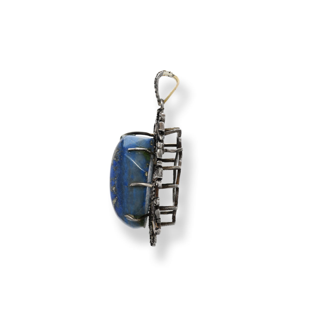 Natural Lapis & Diamond Pendant