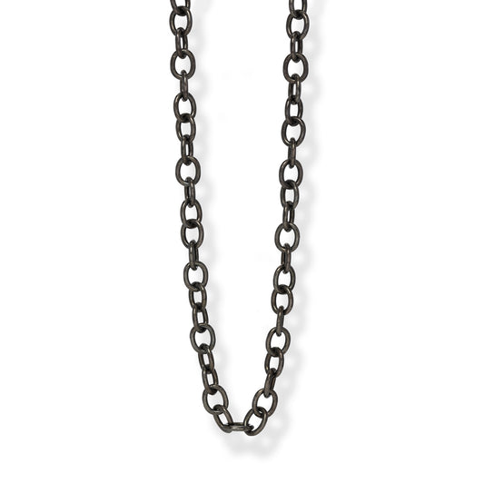Oxidized Silver Oval Link Chain