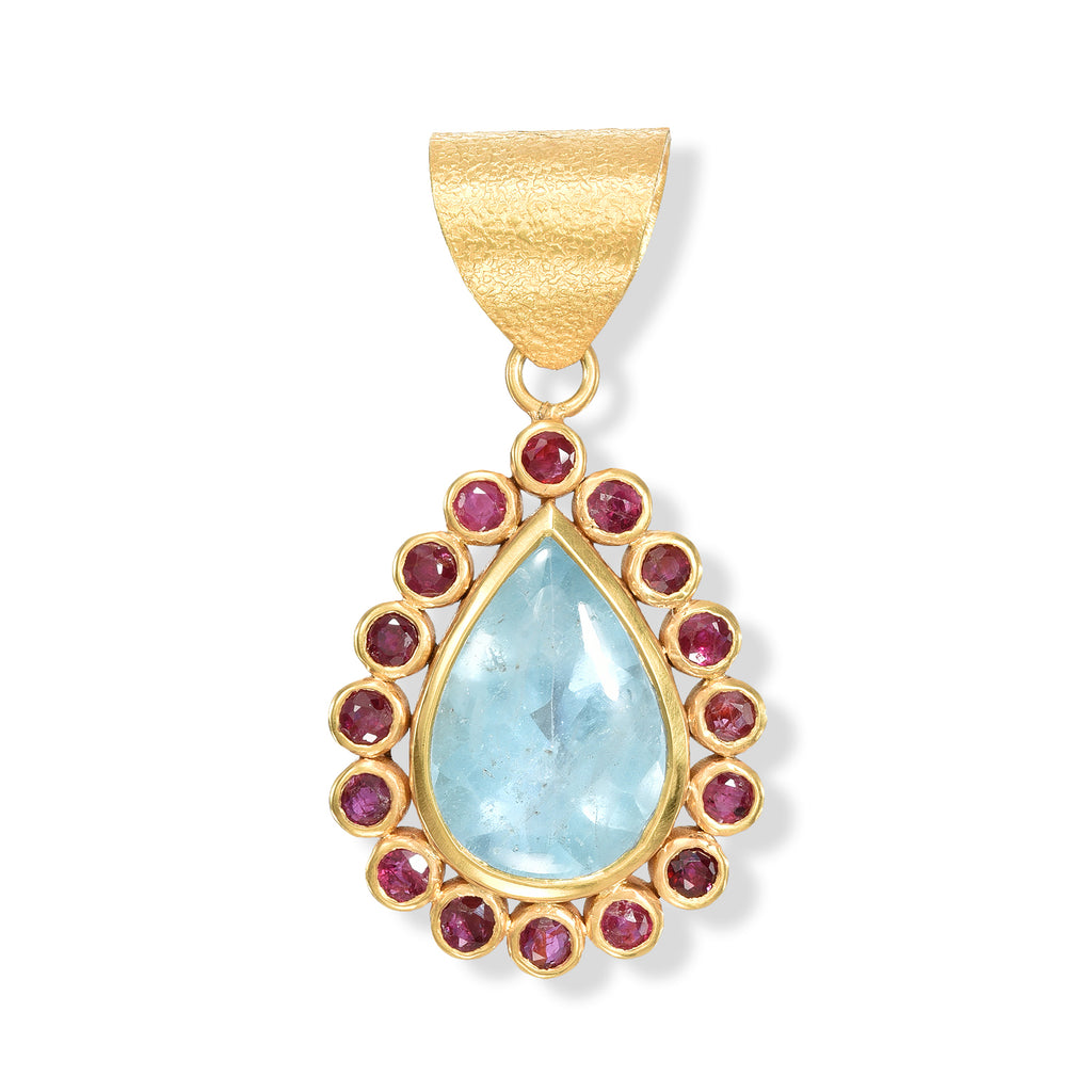 Aquamarine Droplet Pendant