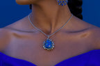 Natural Lapis & Diamond Pendant