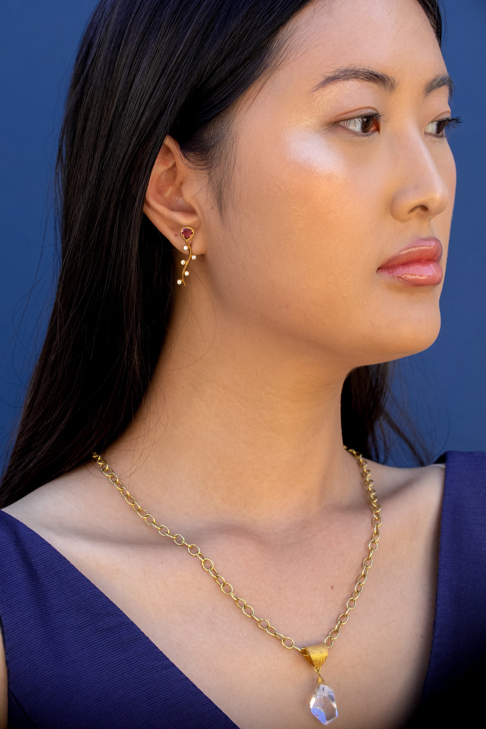 Tourmaline Diamond Trail Earrings