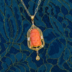 Carved Coral Buddha Pendant