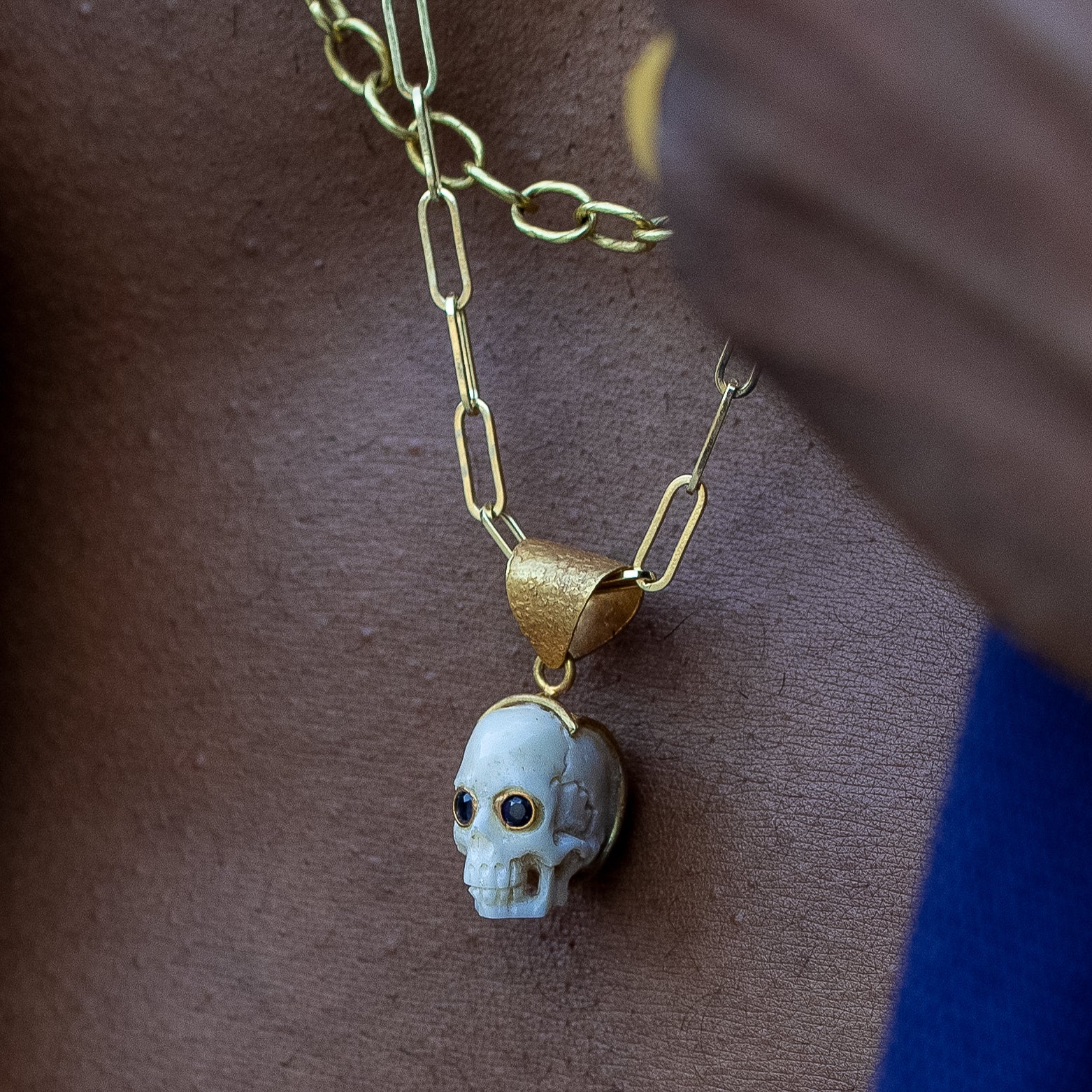 Sapphire Eyes Skull Pendant