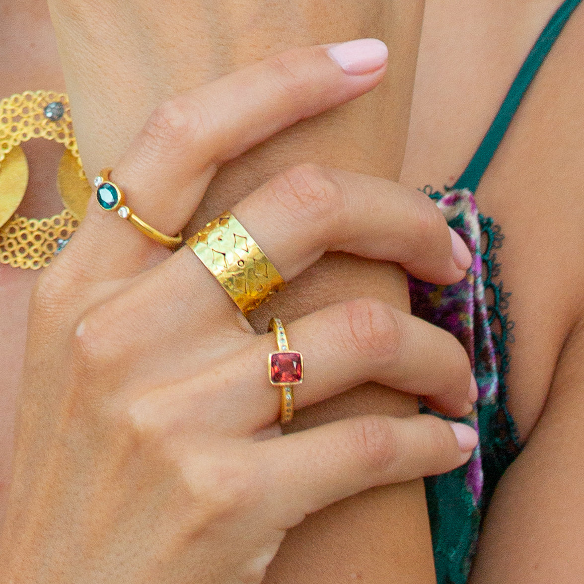 Tourmaline & Diamond Ring