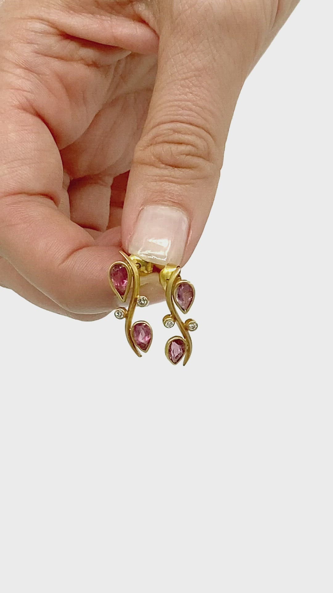 Tourmaline Drop Diamond Earrings