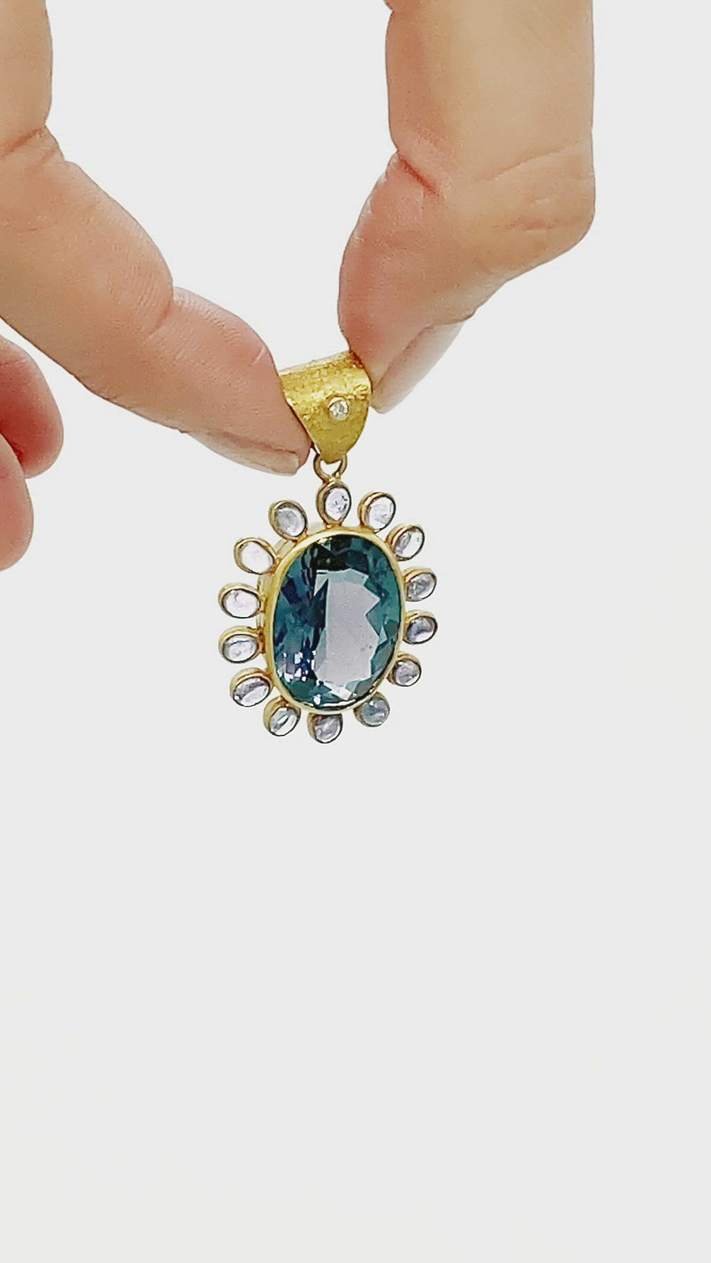 London Topaz & Yogo Sapphire Pendant