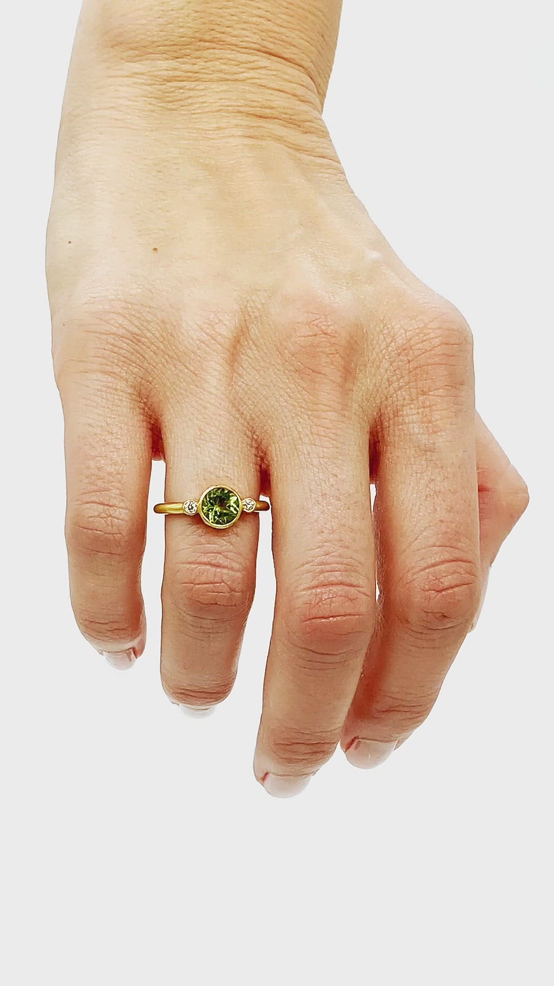 Peridot & Diamond Ring