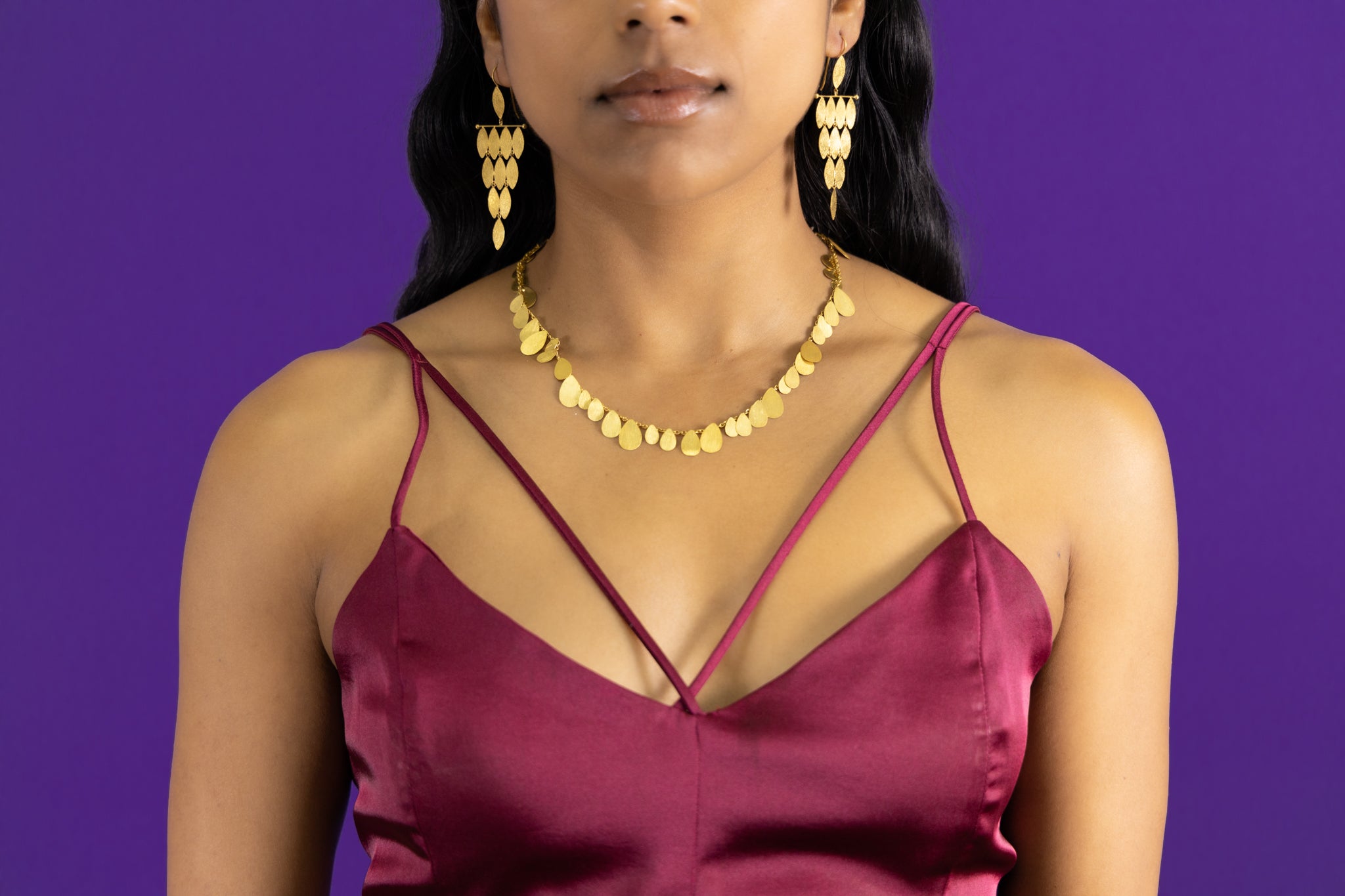 Delicate Gold Leaves Mala