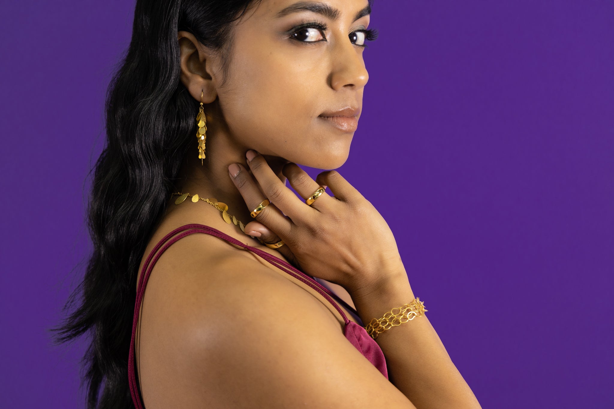 Dancing Gold Circular Leaves Earrings