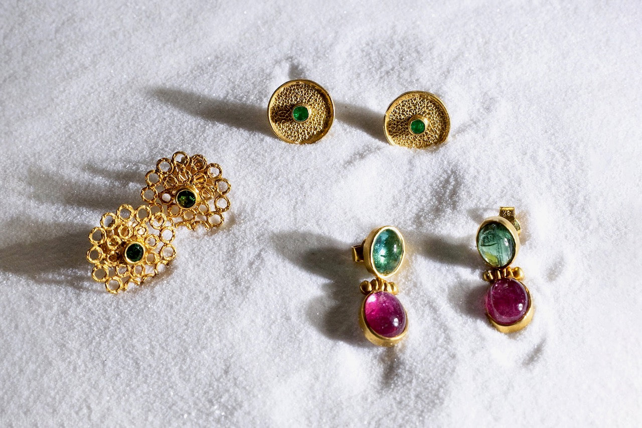 Tourmaline Short Drop Earrings