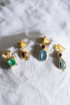 Aquamarine Pear & Ruby Pendant