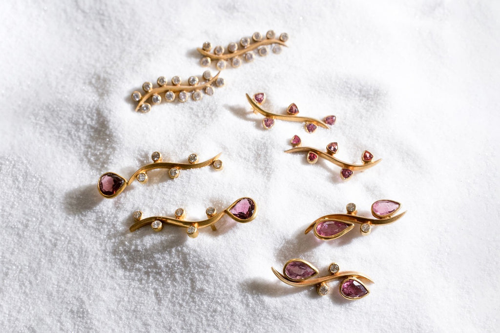 Tourmaline Drop Diamond Earrings