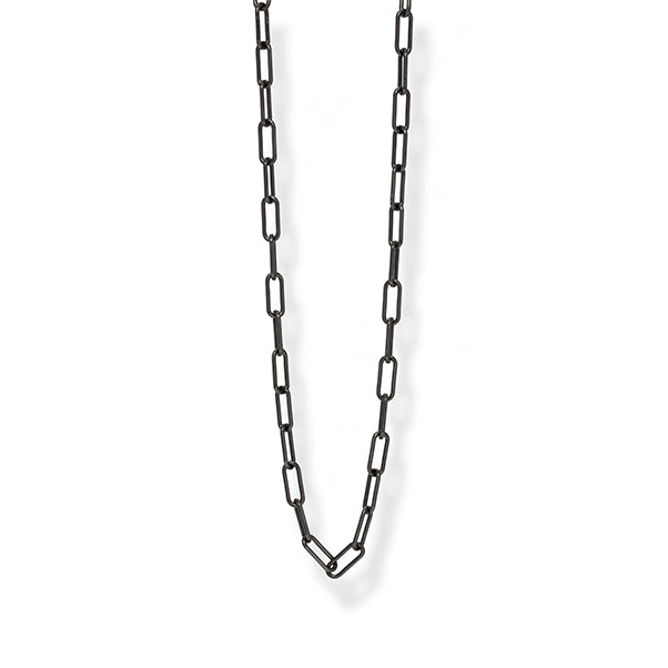 Oxidized Silver Large Paperclip Chain